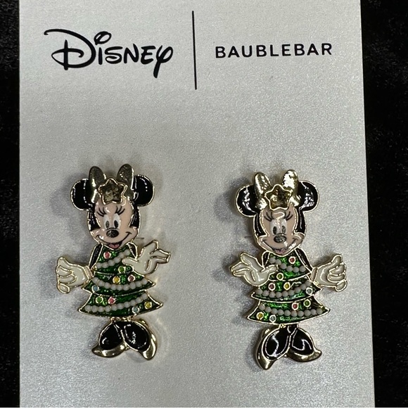 Disney X Baublebar Minnie Mouse Christmas Tree Earring - Picture 2 of 3